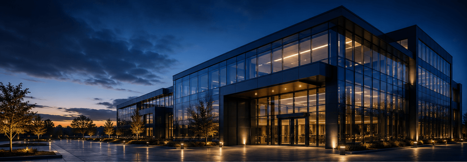 Professional glass contractor installing commercial storefront glass